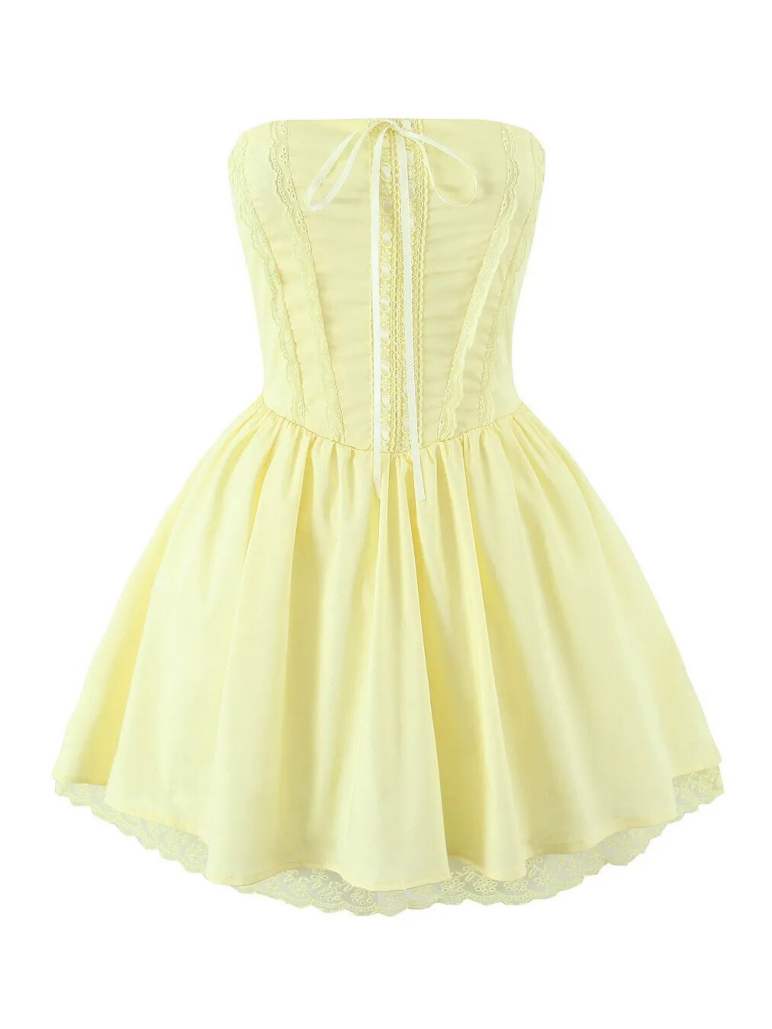 Rivkah Lace Strapless Corset Dress