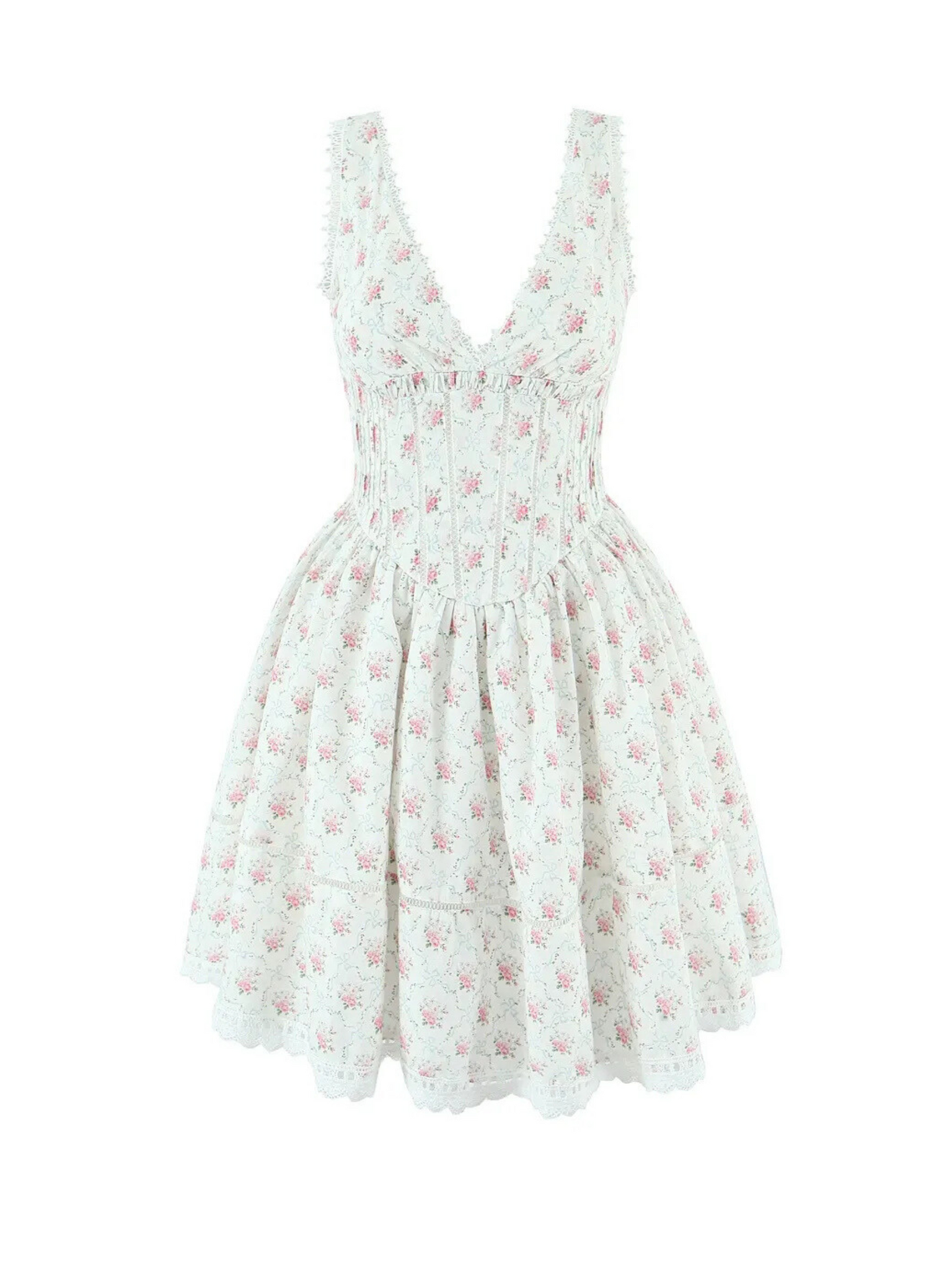 Rosalynn Lace-Trimmed Mini Dress