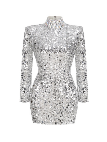 Edith Long Sleeve Sequin Mini Dress