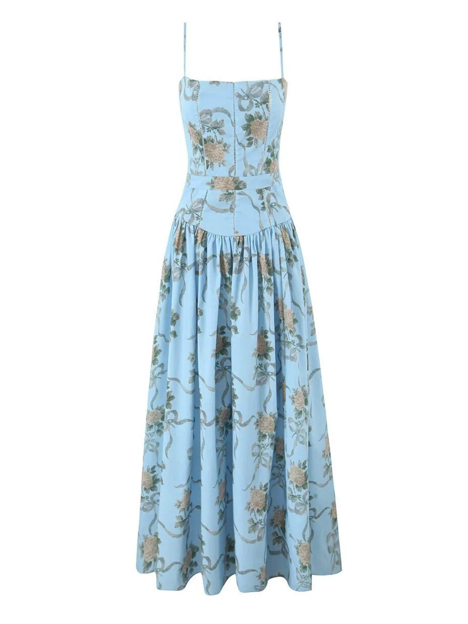 Yasmeen Blue Floral Midi Dress