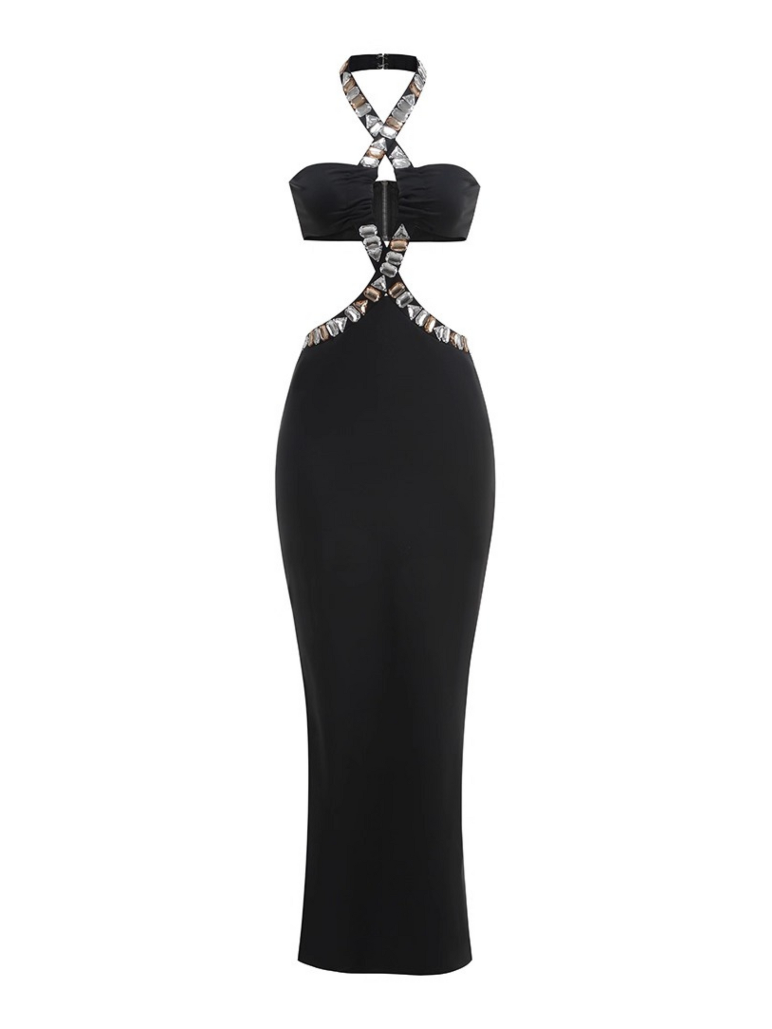 Bella Crystal Embellished Cut-Out Dress