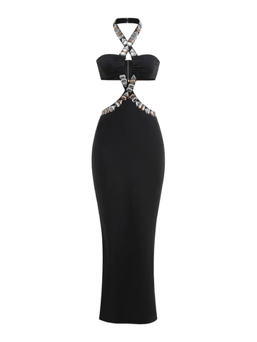 Bella Crystal Embellished Cut-Out Dress