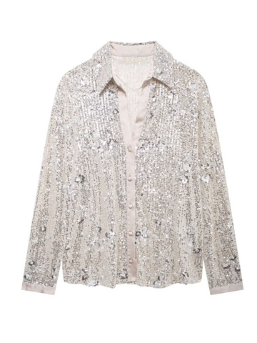 Jace Sequin Button-Up Shirt