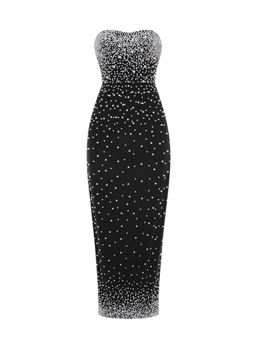 Alisson Pearl Embellished Strapless Maxi Dress