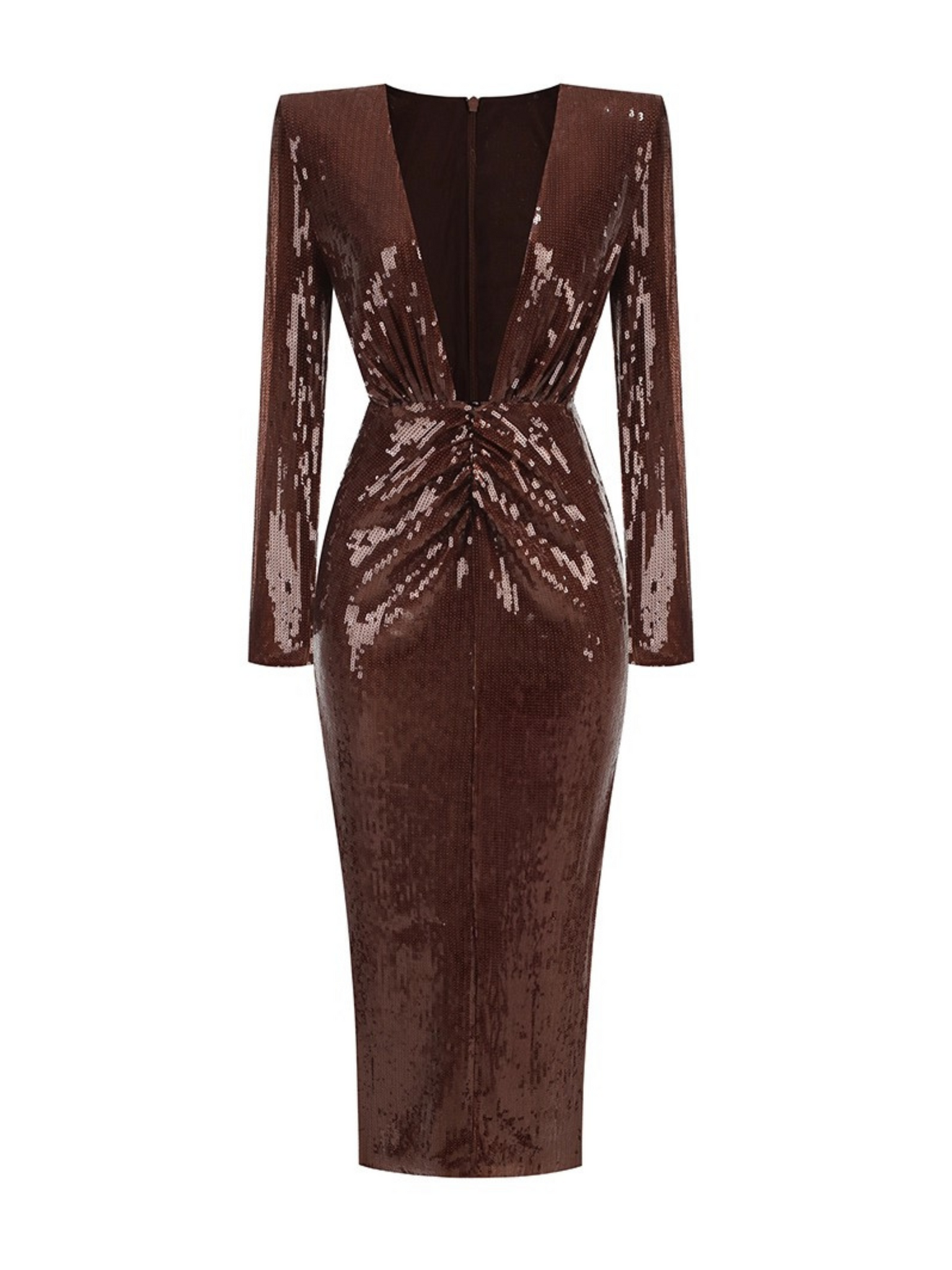 Giana Deep Neck Sequin Midi Dress