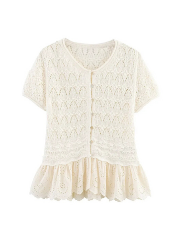 Kambri Knitted Button-Up Top
