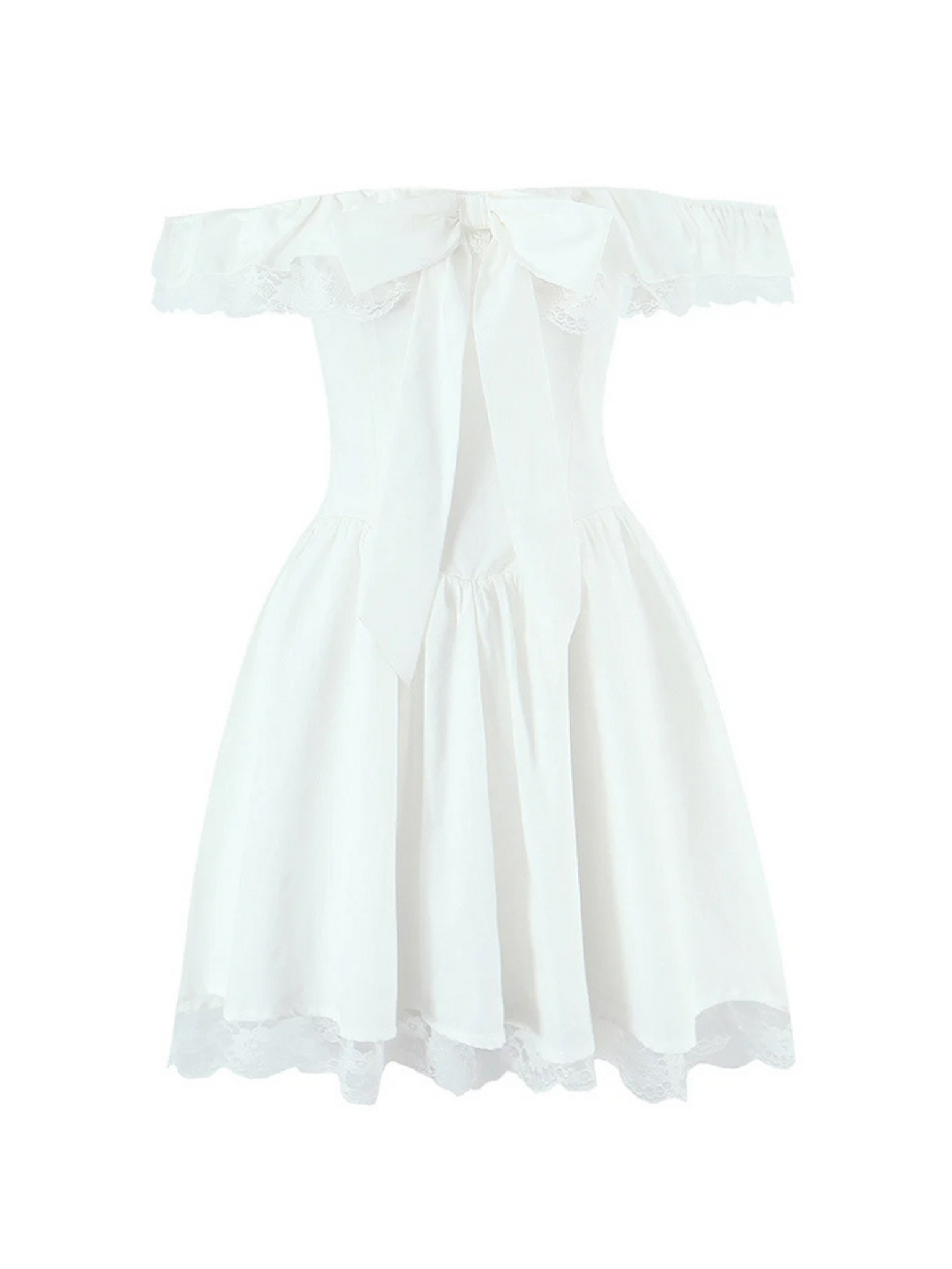 Ashleen Off Shoulder Ribbon Mini Dress