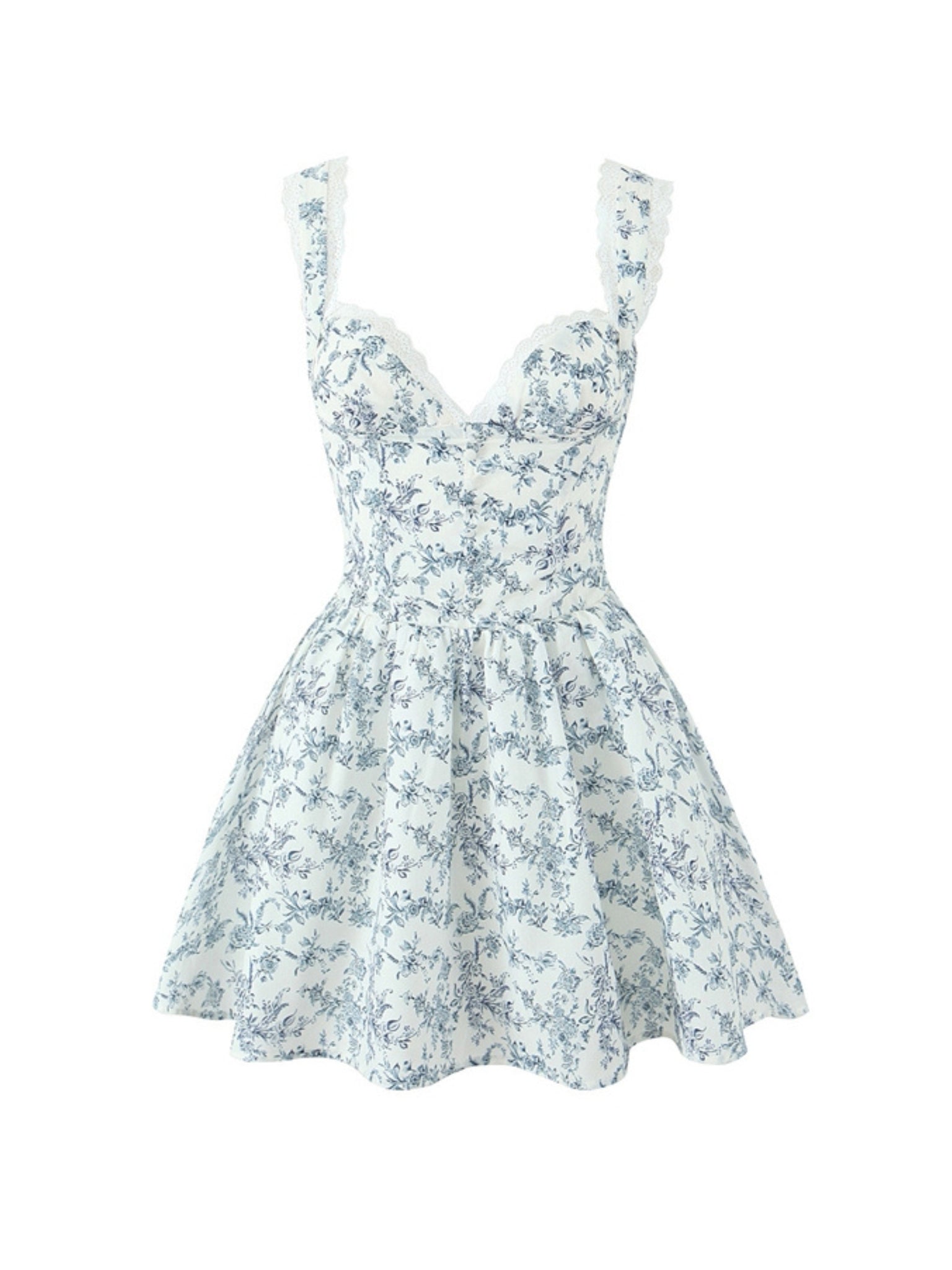 Marcella Floral Mini Dress in Blue