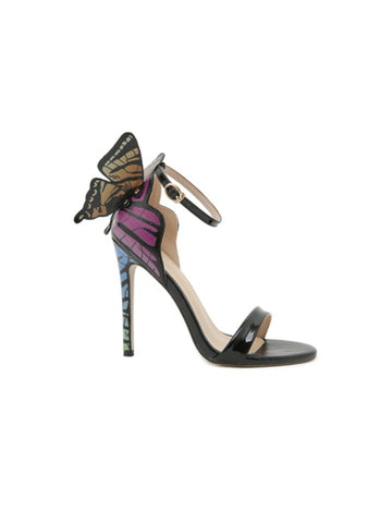 Alize Butterfly Stiletto Sandals in Black