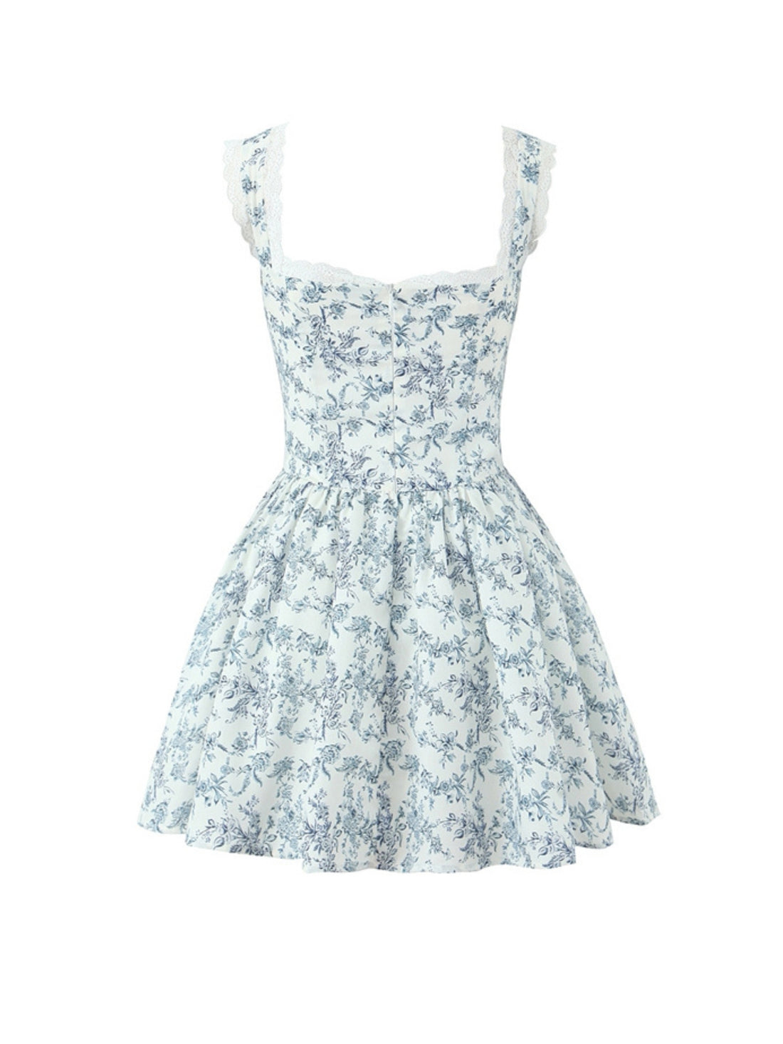 Marcella Floral Mini Dress in Blue