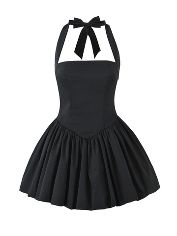 Avyanna Halter Lace-Up Mini Dress