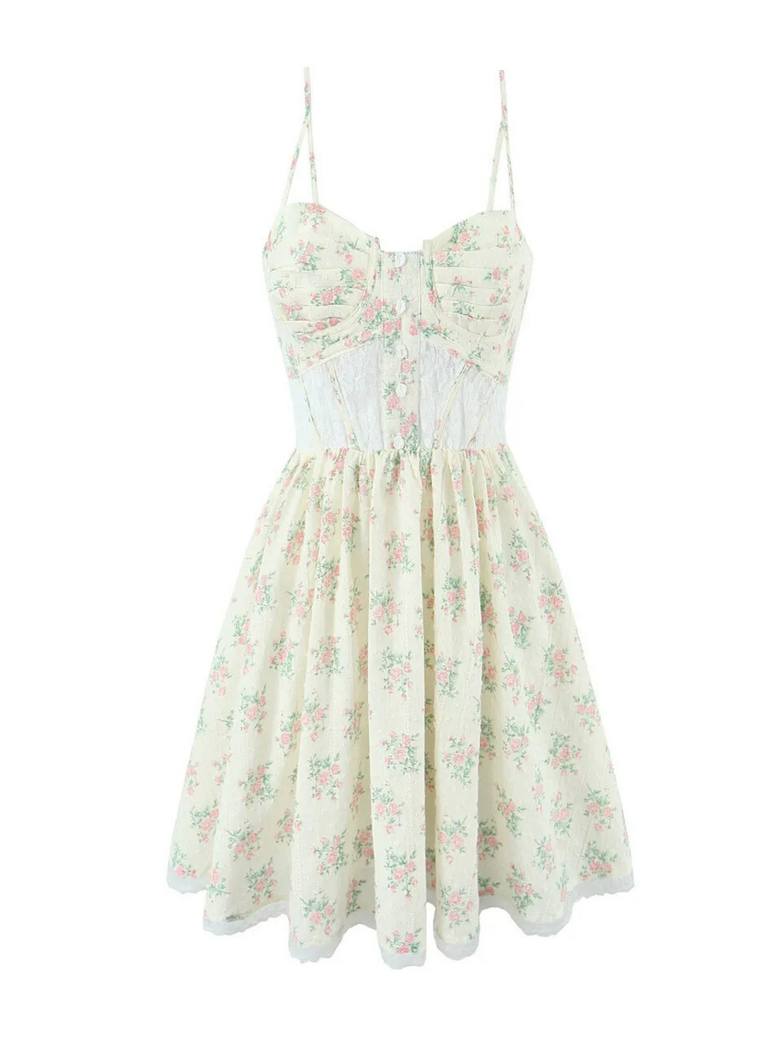 Elaine Lace Corset Floral Mini Dress