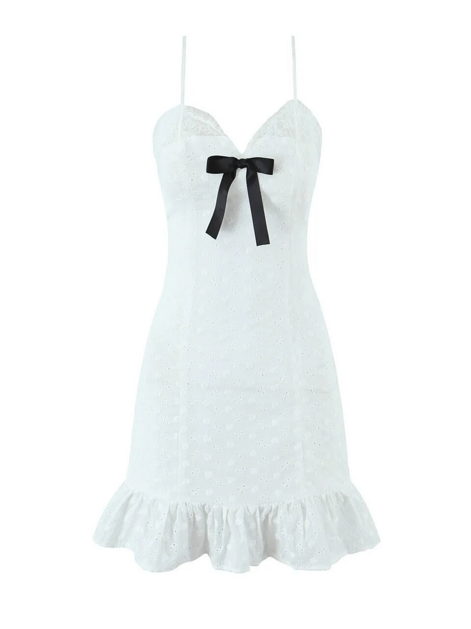 Hallie Broderie Ruffle Mini Dress