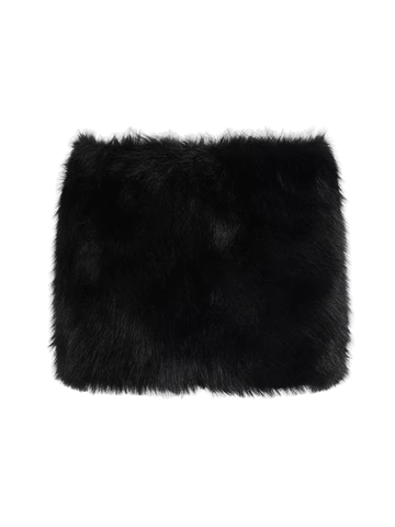 Eldana Furry Low-Rise Mini Skirt