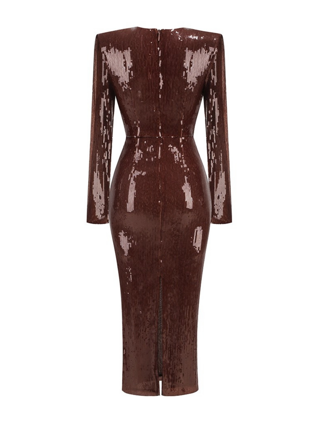 Giana Deep Neck Sequin Midi Dress