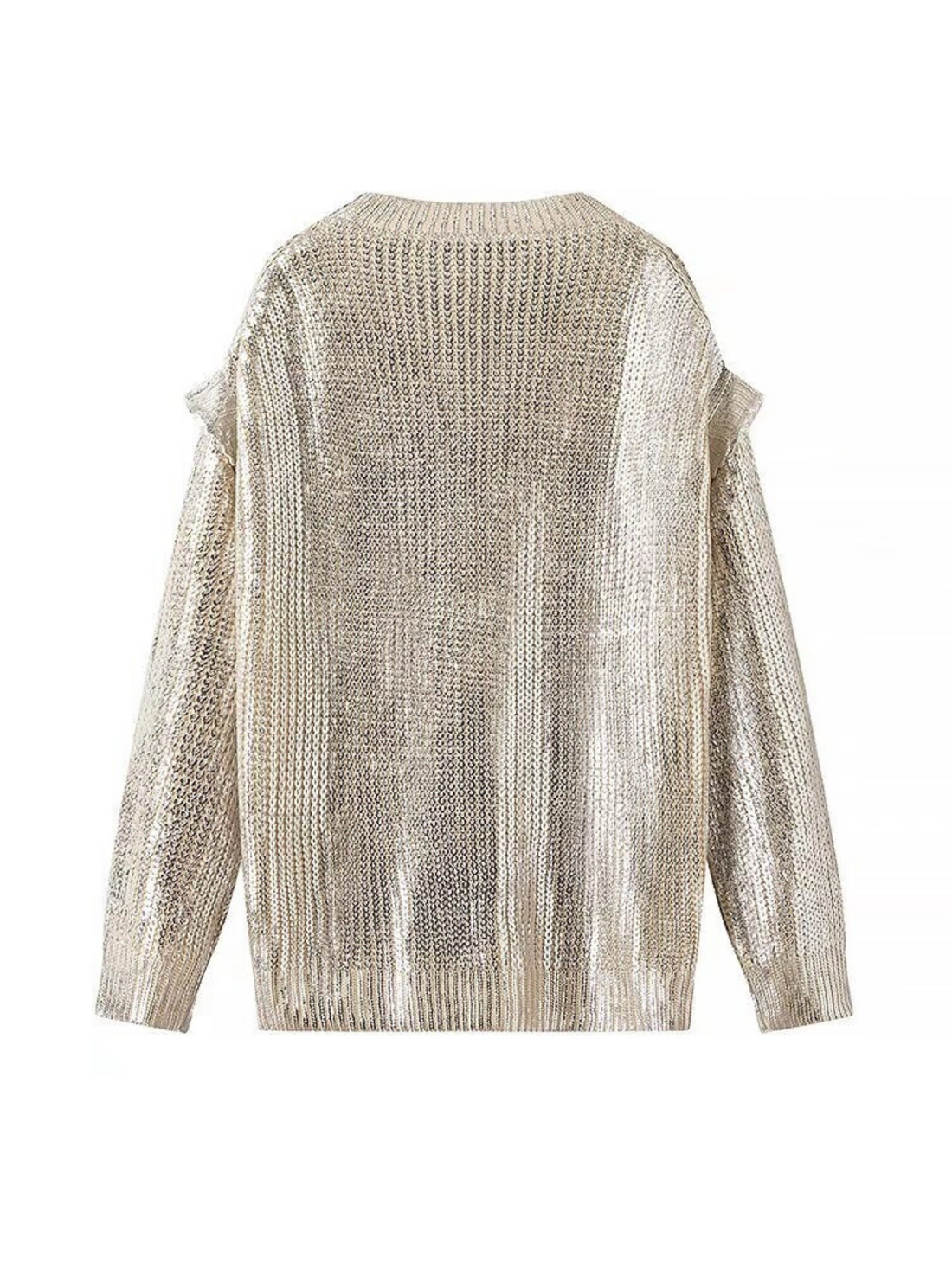 Indya Sequin Metallic Knit Sweater