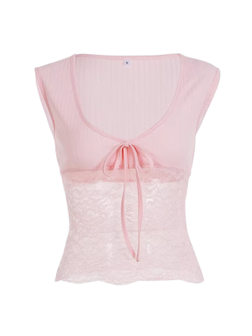 Renatta Lace-Up V-Neck Vest