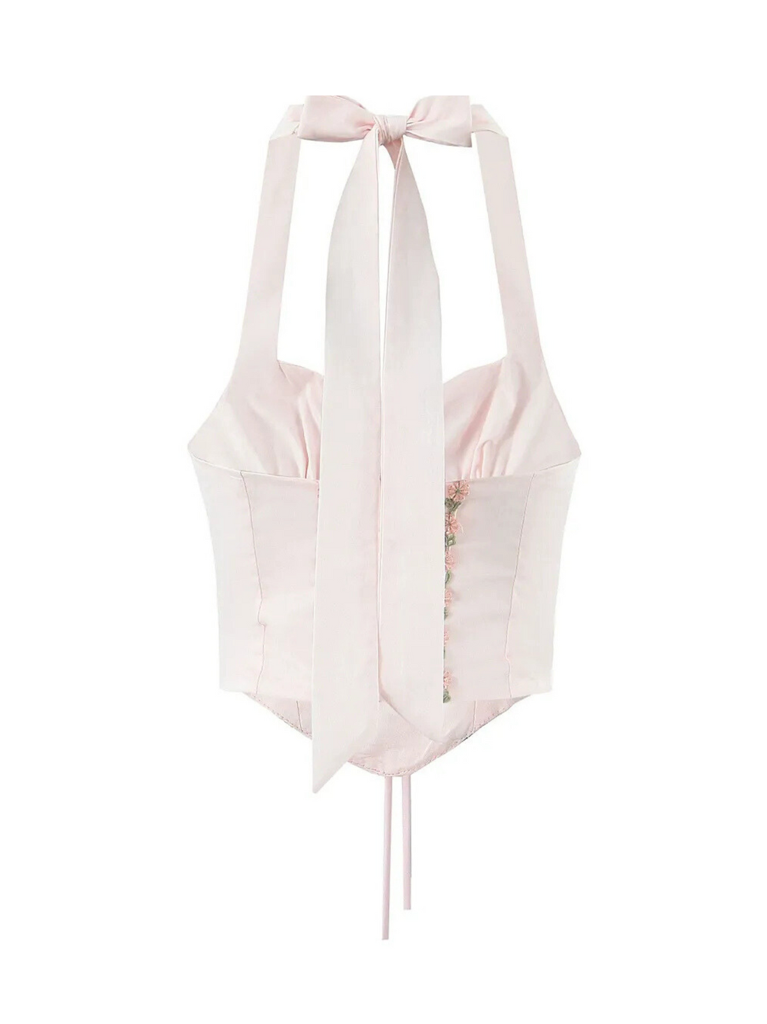 Denisse Floral Lace-Up Corset Top