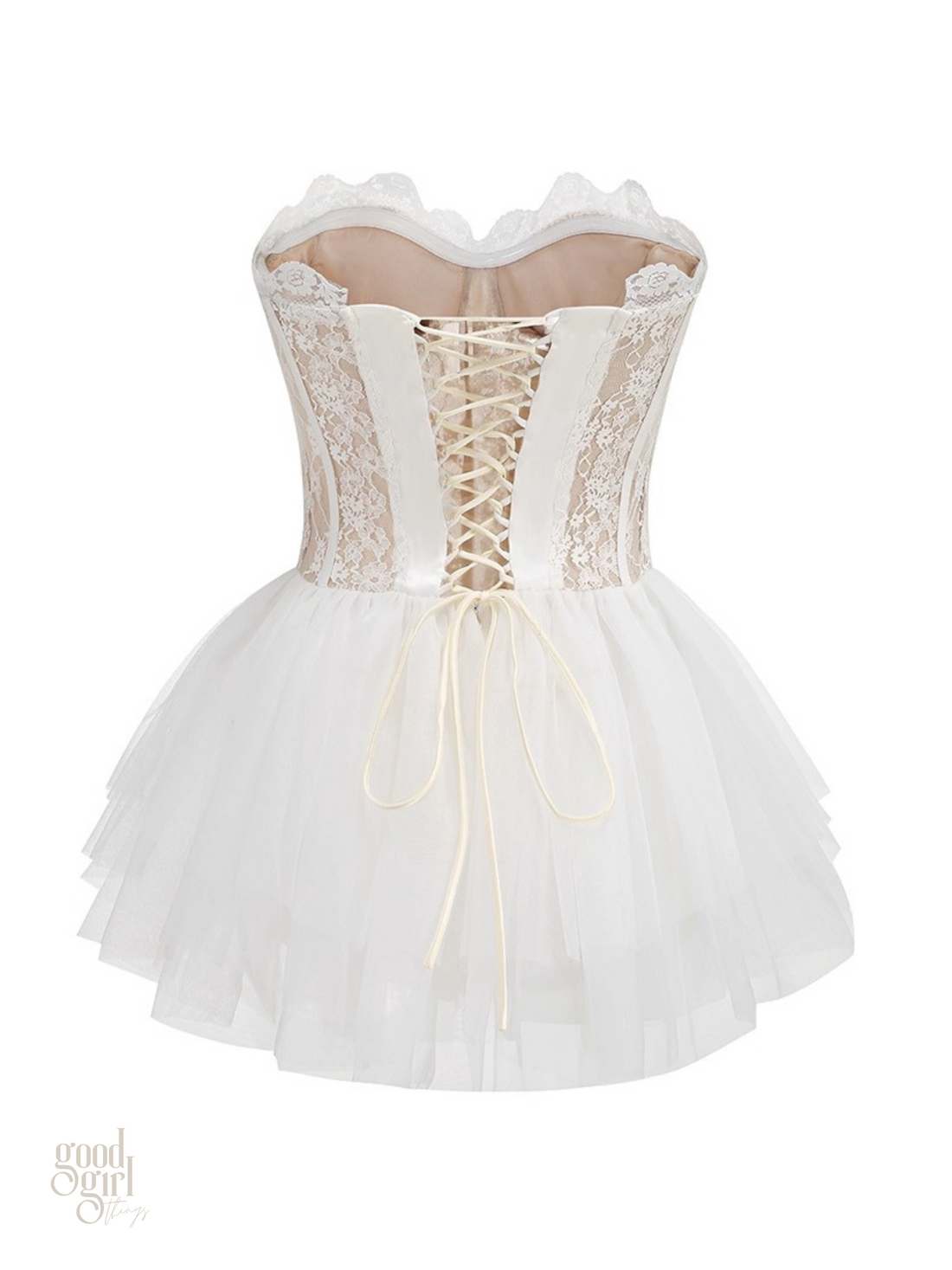 Eliana Lace Corset Tulle Mini Dress