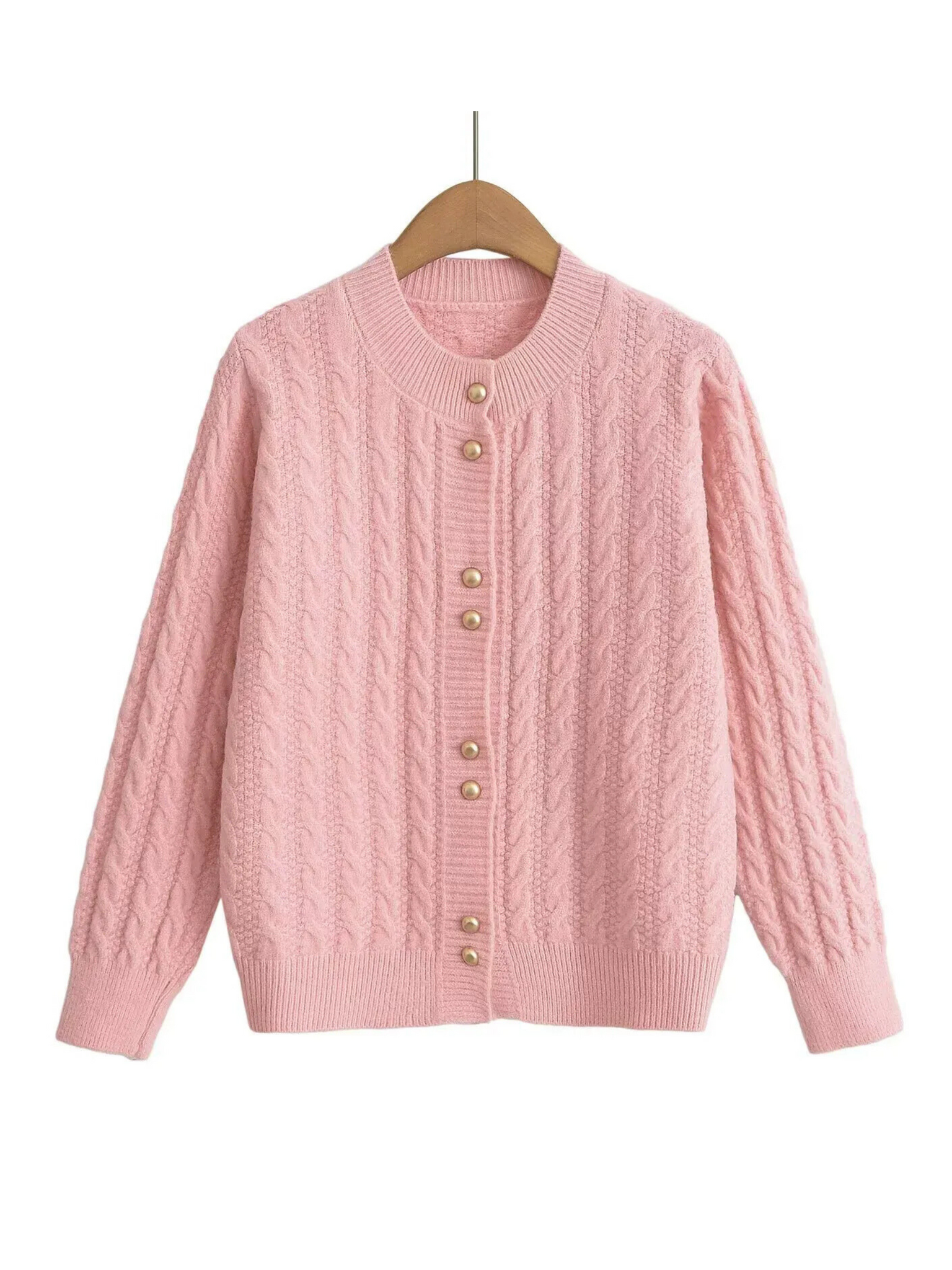Rey Gold Button Knitted Cardigan