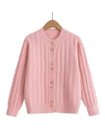 Rey Gold Button Knitted Cardigan