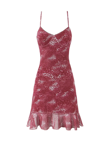 Alexys Mesh Print Mini Dress