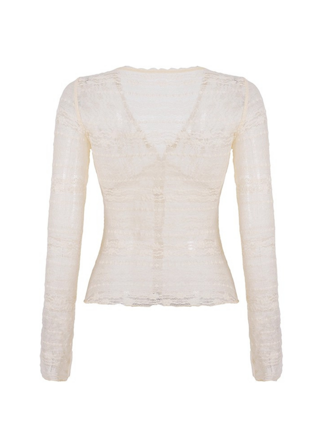 Ivie Button-Up Sheer Long Sleeve Top