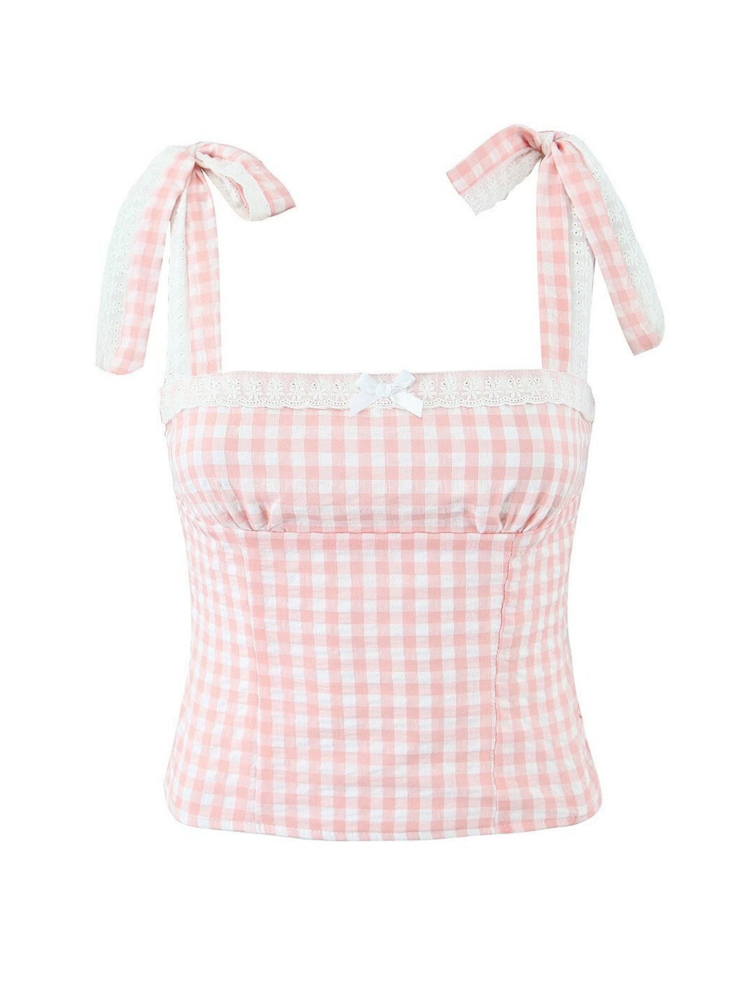 Amarah Plaid Lace Detail Camisole