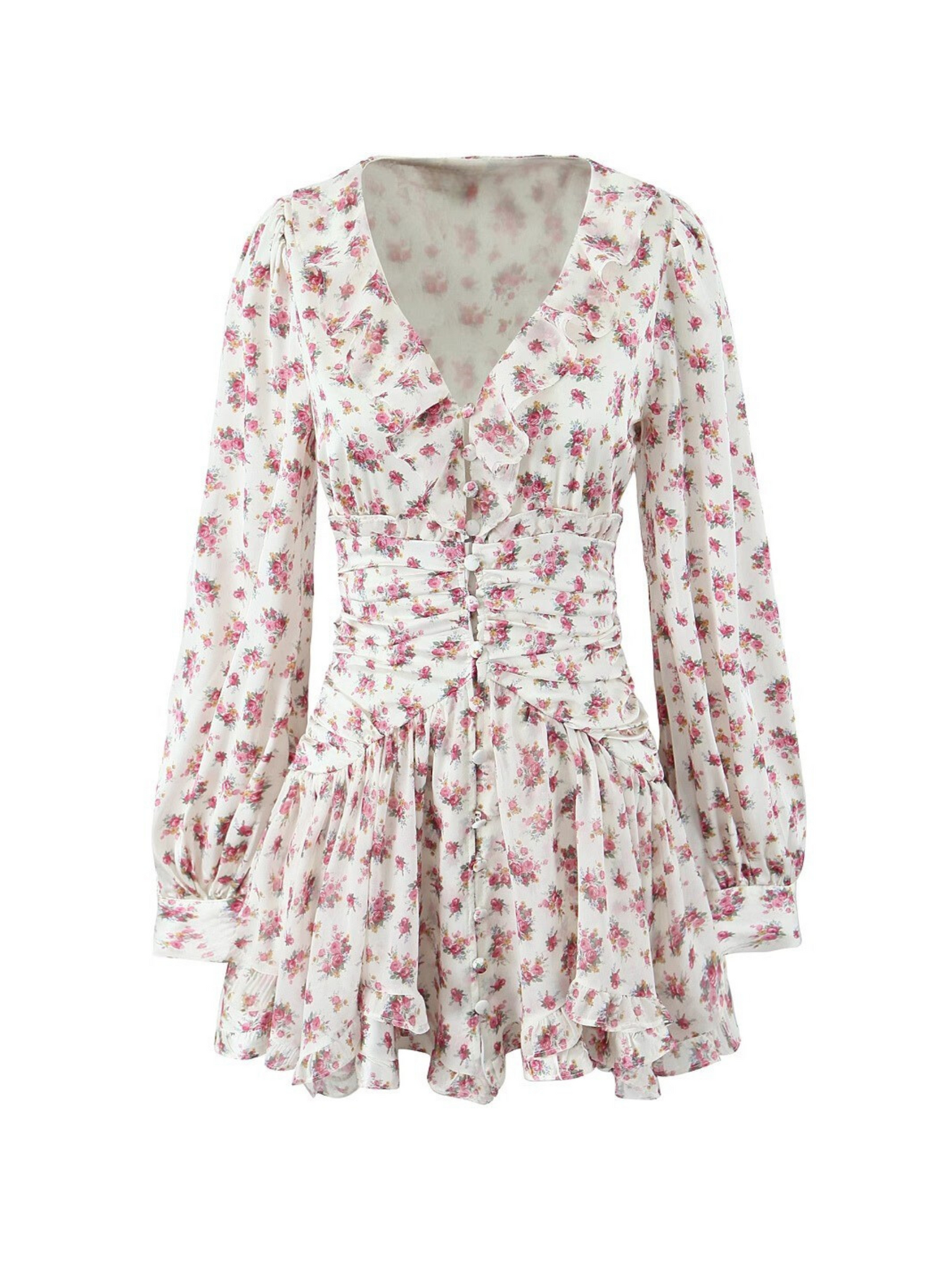Milan Long Sleeve Floral Mini Dress