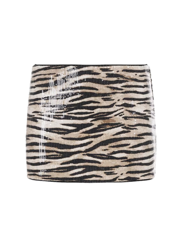 Aviyana Sequin Zebra Mini Skirt