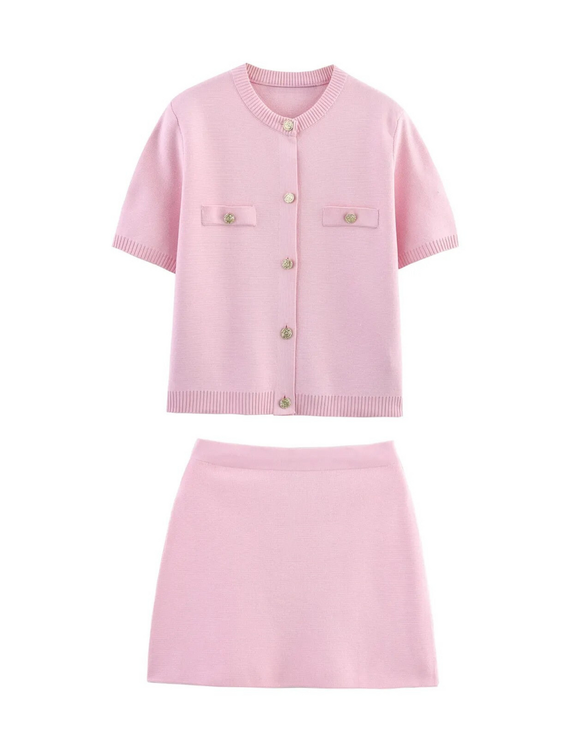 Jimena Ribbed Knit Skirt Set