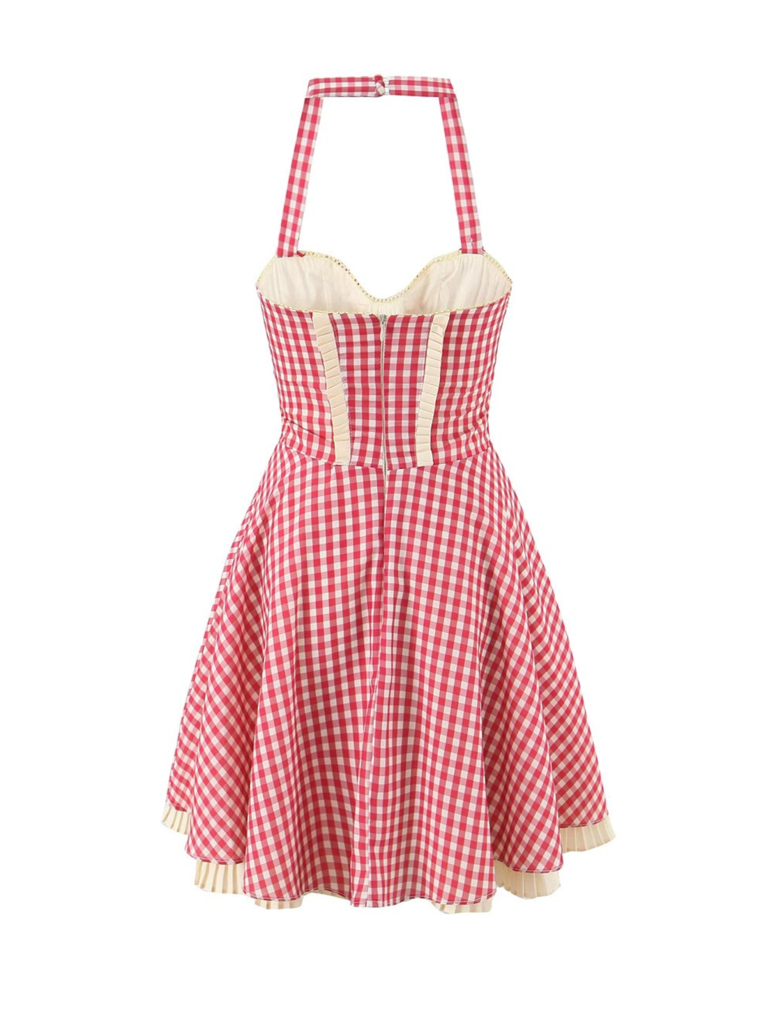 Svea Halter Plaid Mini Dress