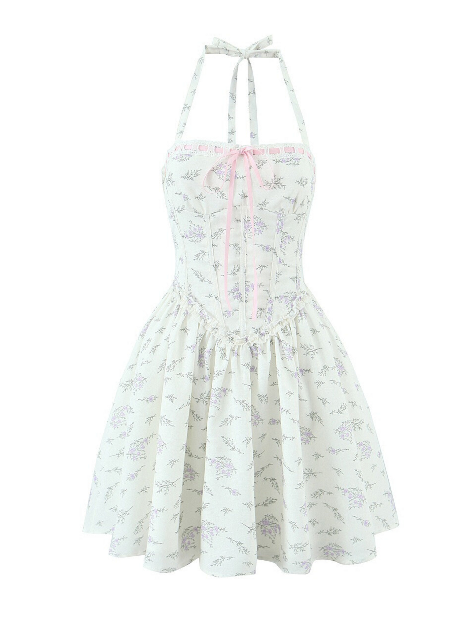 Danna Lace-Up Halter Dress