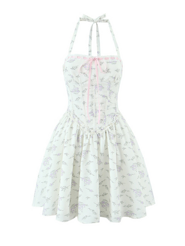 Danna Lace-Up Halter Dress