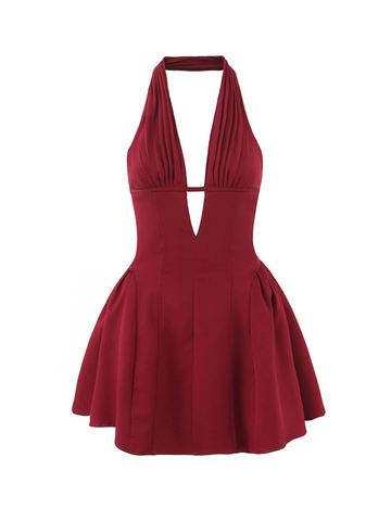 Justus Pleated Halter Mini Dress