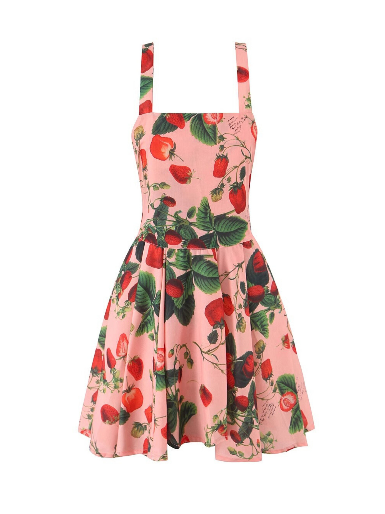 Yusra Strawberry Print Dress - Back Bow Detail