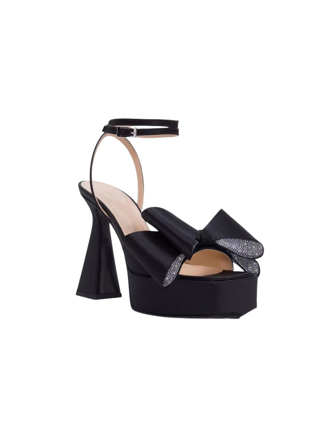 Elena Platform Bow Heels in Black