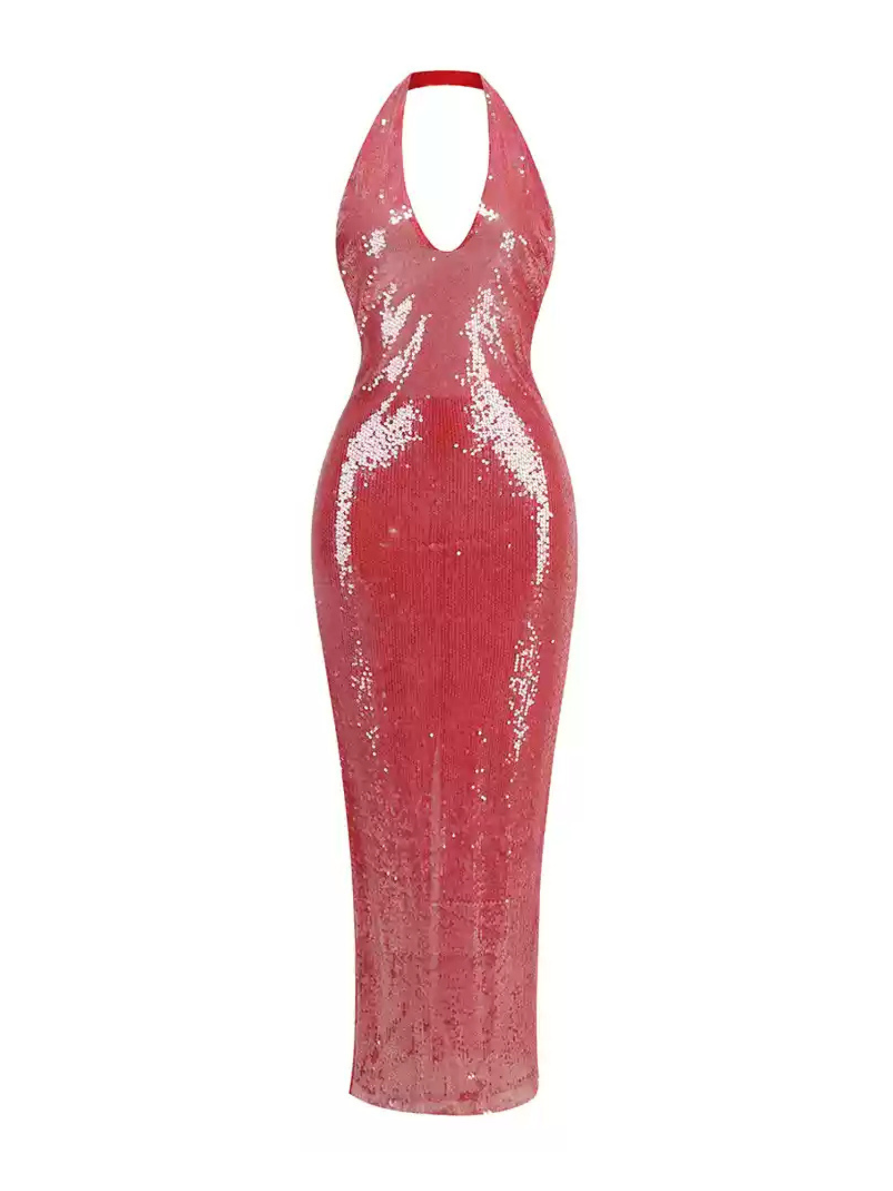 Riona Sequin Halter Maxi Dress Riona Sequin Halter Maxi Dress