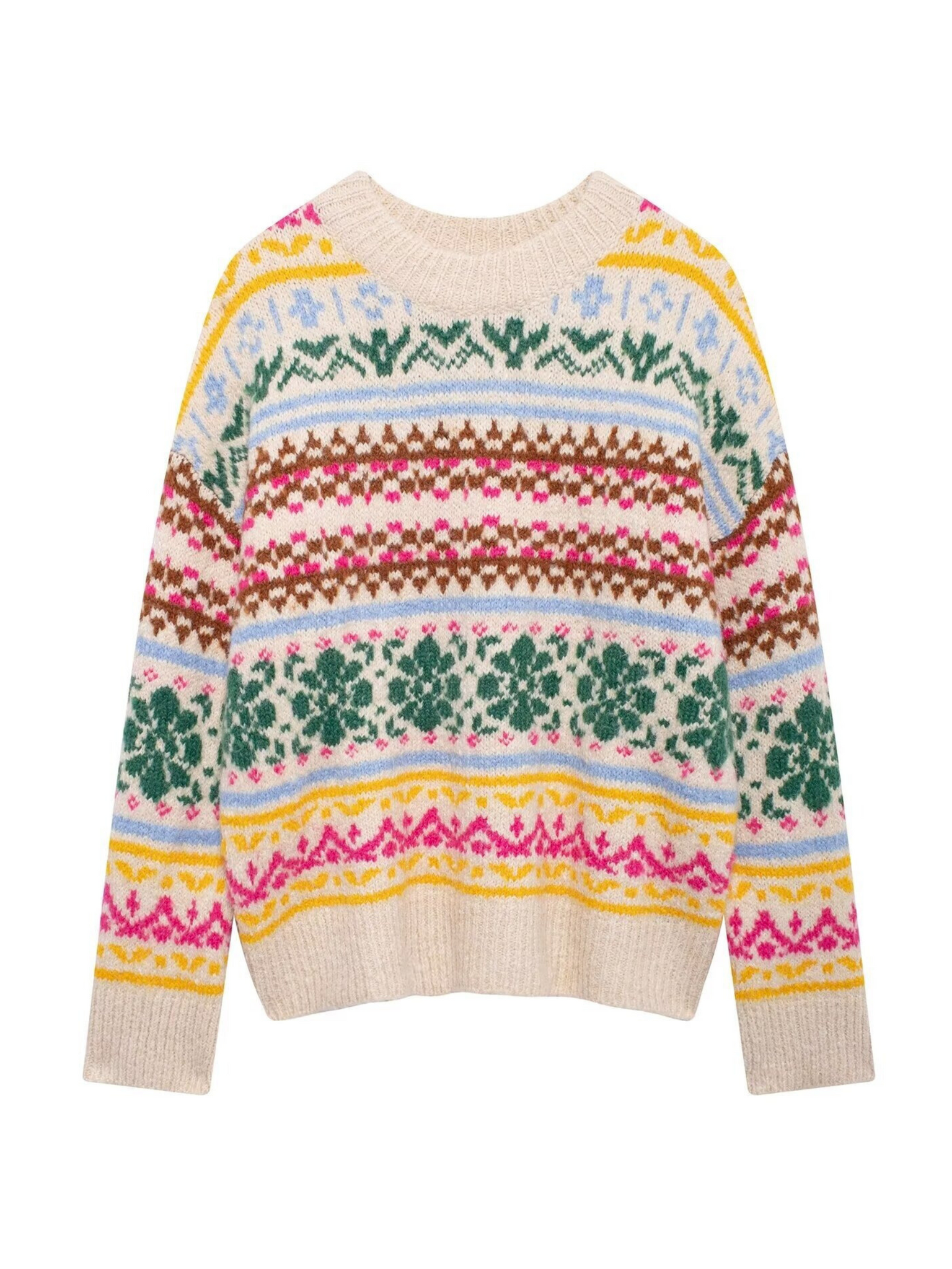 Terri Contrasting Jacquard Sweater