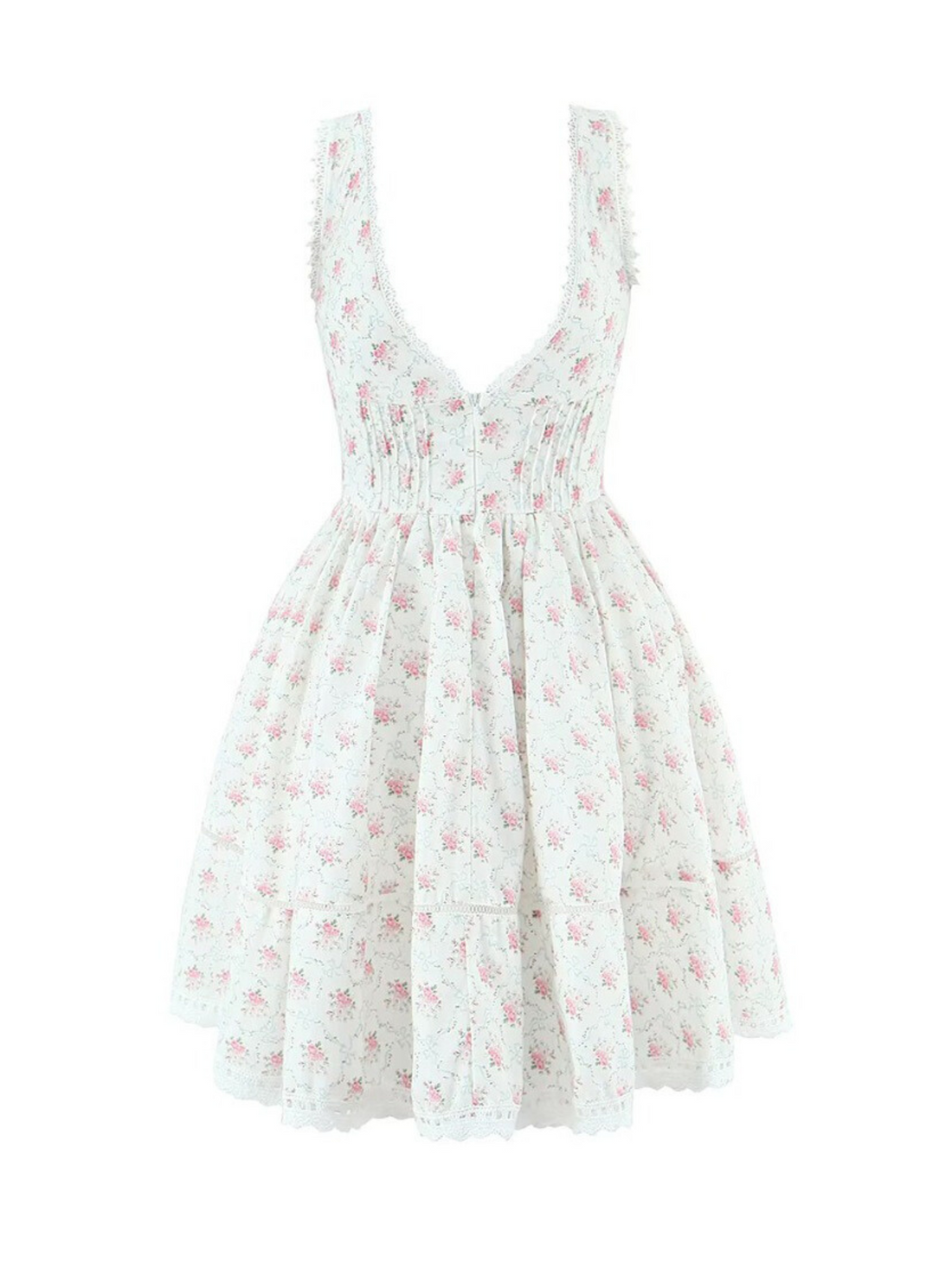 Braylyn Lace Detail Floral Mini Dress