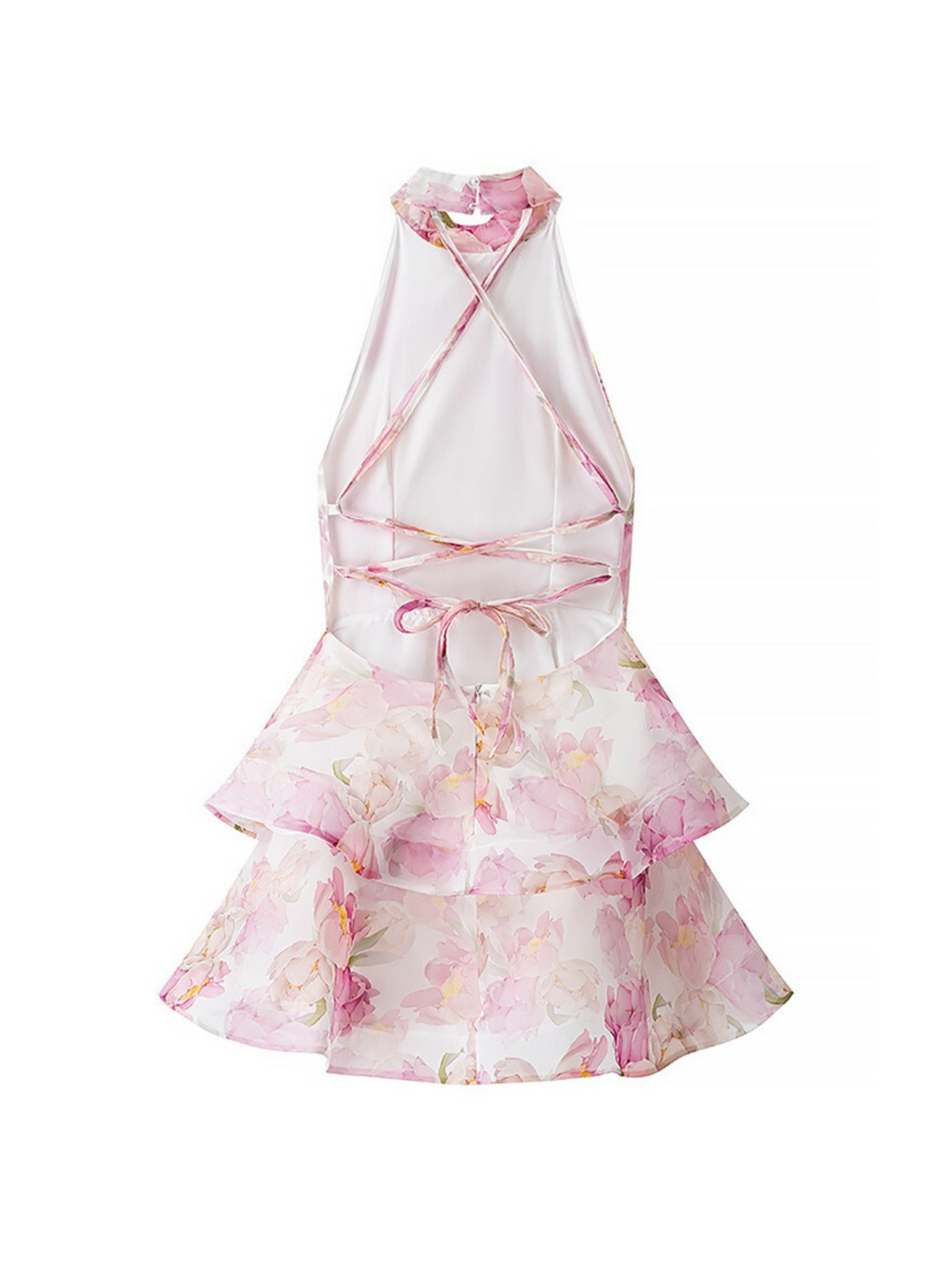 Aziza Floral Halter Mini Dress