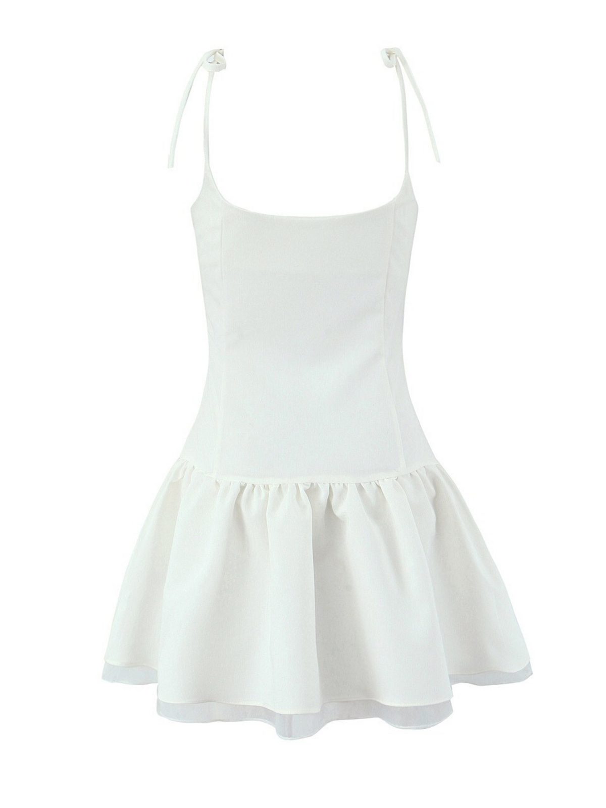 Things To Ruffle Sasha Ruffle Hem Tie-Strap Mini Dress