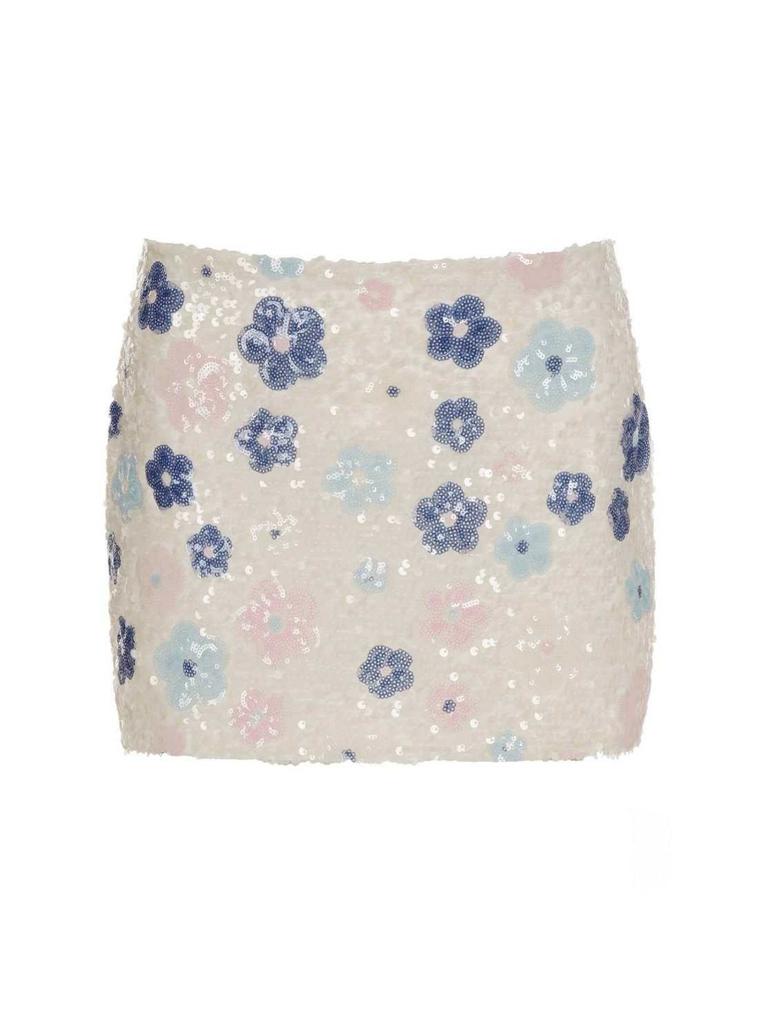 Caia Sequin Floral Embellished Mini Skirt