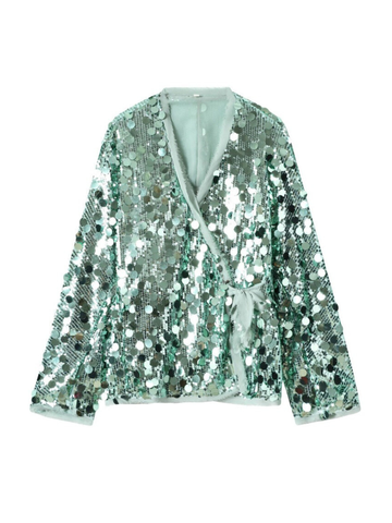 Jaylie Sequin Kimono Top