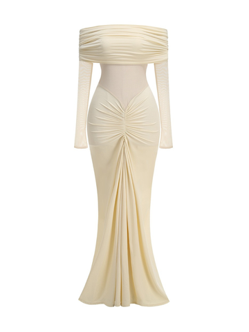 Diem Ruched Off-Shoulder Maxi Dress