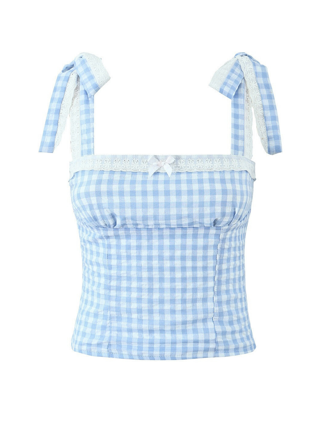 Amarah Plaid Lace Detail Camisole