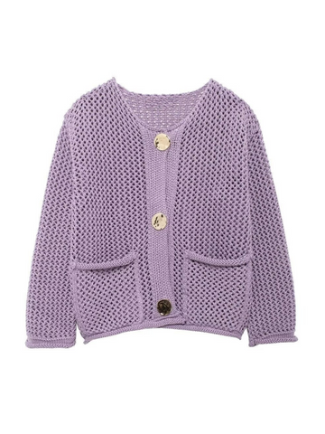 Alexys Button-Front Knit Cardigan