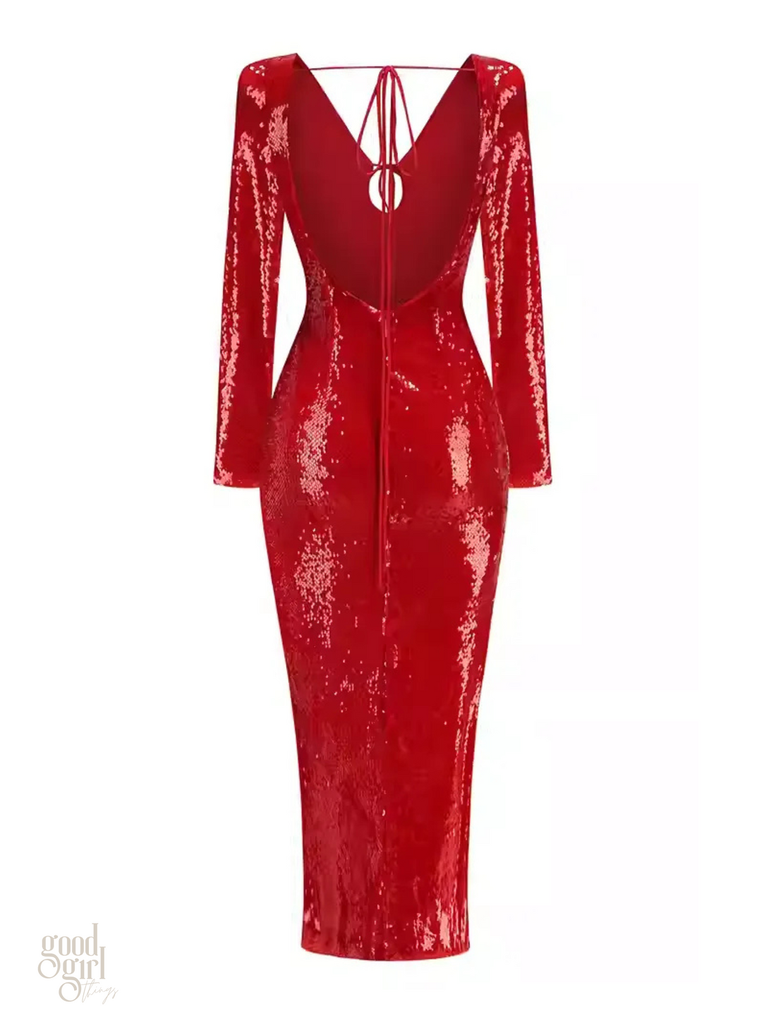 Ruby Sequin Tie-Front Dress