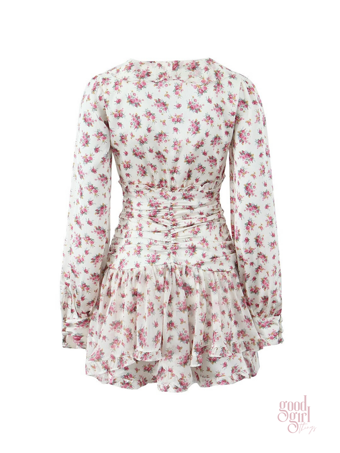 Milan Long Sleeve Floral Mini Dress