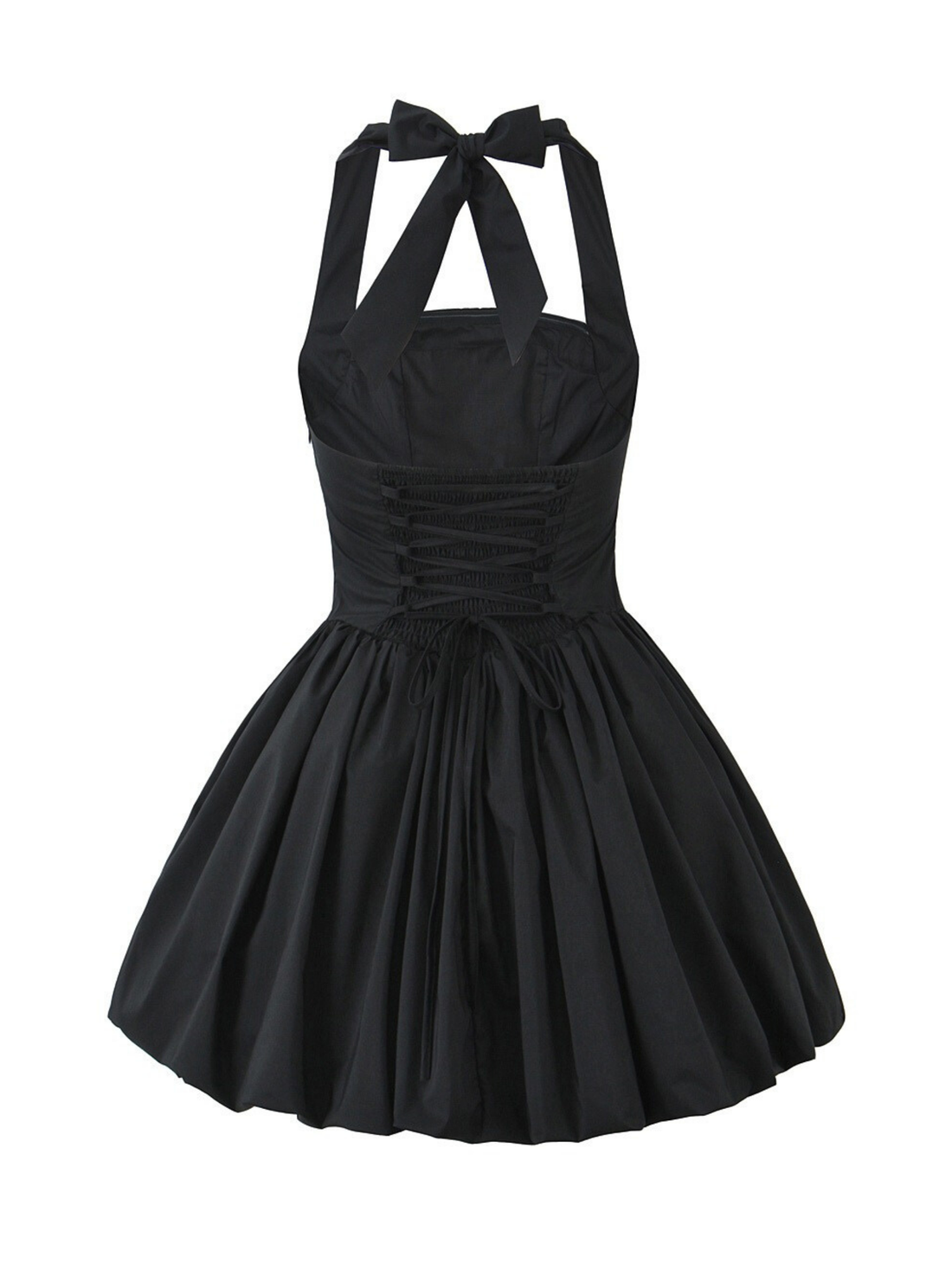 Avyanna Halter Lace-Up Mini Dress